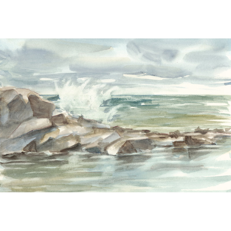 « côtier aquarelle iv », peinture sur toile, H 8 po x l 12 po