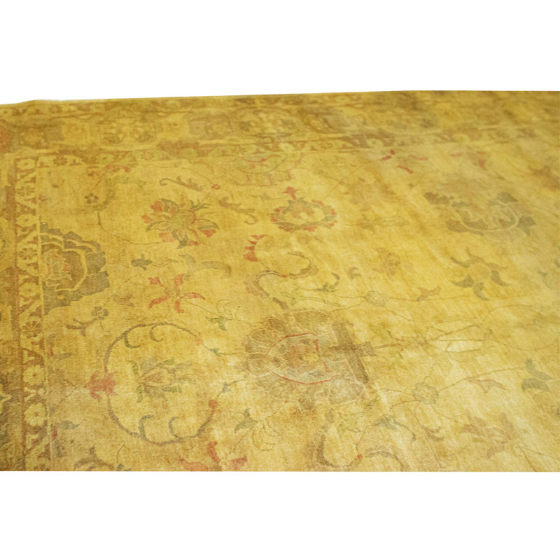 Tapis doré et doré de haute qualité noué à la main