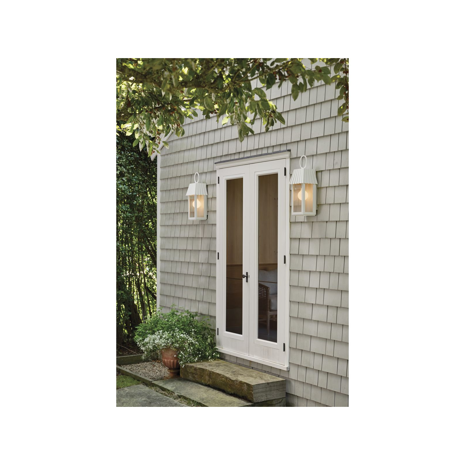 Godin Single Light Outdoor Wall Light, Galvanized, 22.38" H x 8.5" W x 7.13" D