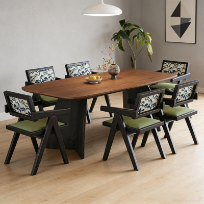 Mid-Century Thick Walnut Rectangular Table