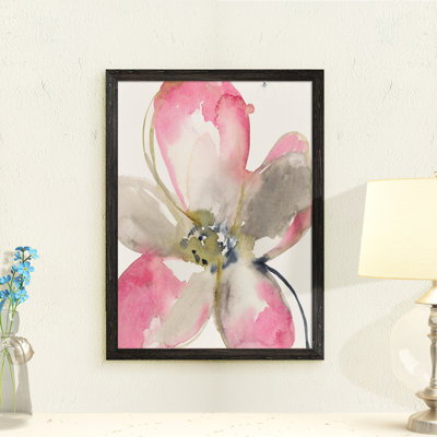 " Magenta Petals I " by Paul Cezanne Acrylic Painting