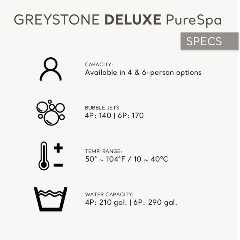 Intex PureSpa Plus 6-Person Gray Vinyl Inflatable Hot Tub with Headrest Pillows