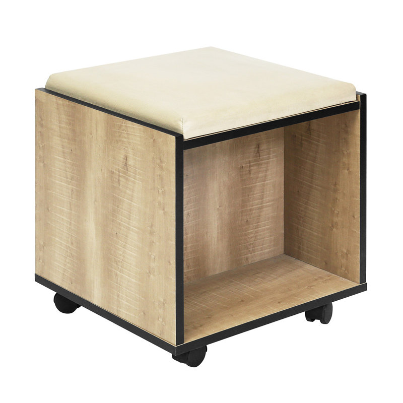 Cube carré touffeté 15,74" avec rangement repose-pieds Antioch