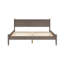 Lit plateforme très grand Mid-Century moderne gris, pieds fuselés, structure, ensemble de lattes, sans sommier, gris