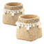 Ensemble de 2 pots à fleurs en ciment bruns 6,5 po x 6,5 po x 6 po