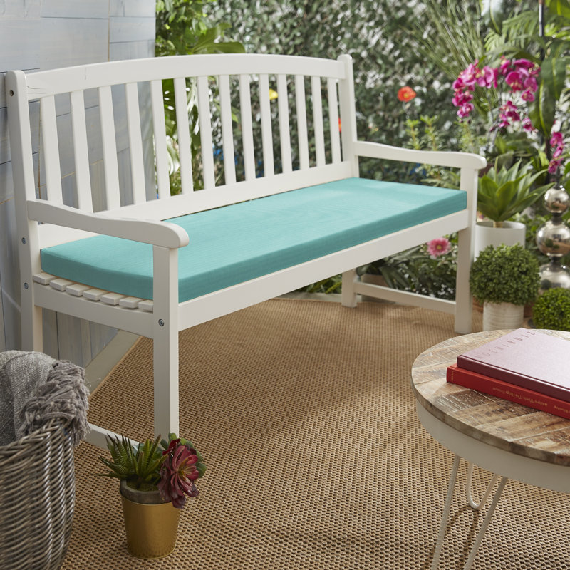 Outdoor Bench Seat Cushion, 2" H x 45" W x 18" D, Canvas Aruba Sunbrella® Canvas