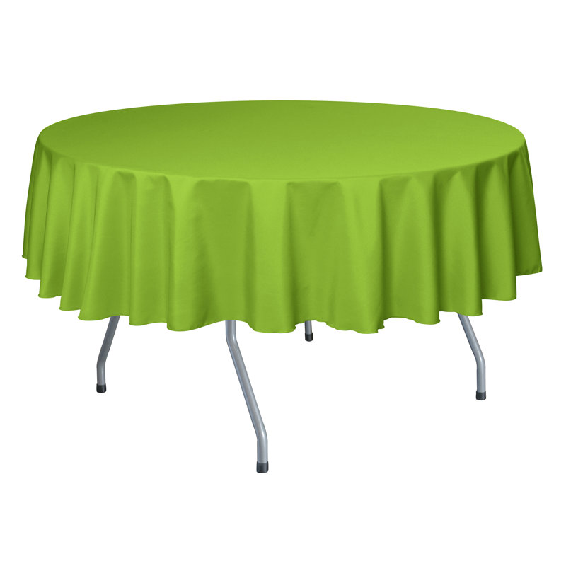 Ultimate Textile - Round Polyester Linen Tablecloth, 84" x 84", 1, Lime