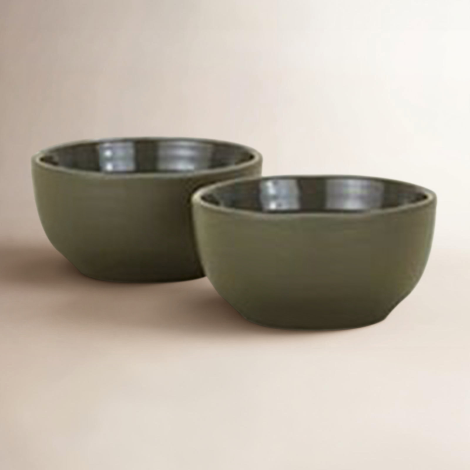 Frej Stoneware Dessert Bowl, Olive