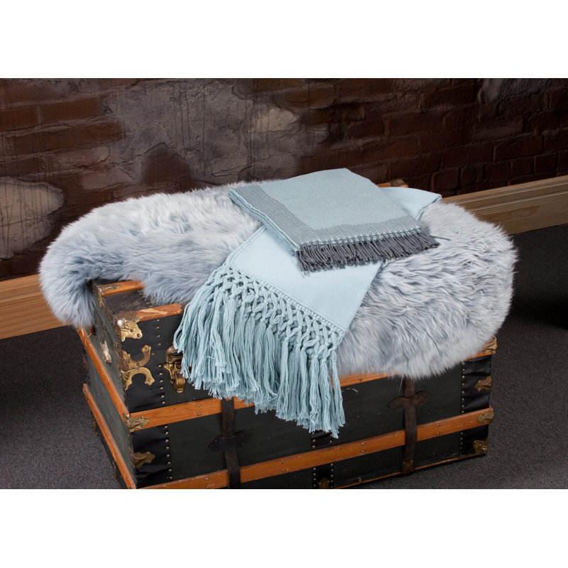 Darcy Throws Hand Woven Throw Blanket, Gray
