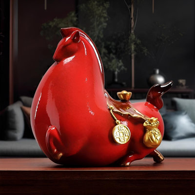 Cheval de richesse en céramique - Décoration de maison et de bureau élégante