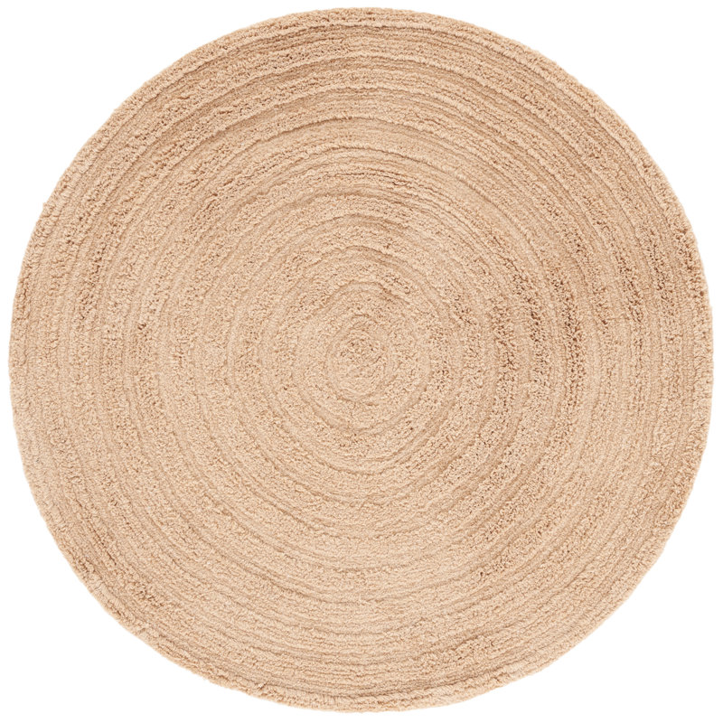 Tapis d'intérieur en coton recyclé touffeté à la main lavable à la machine Easy Care 228, Rond 5 pi