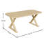 Table de salle à manger rectangulaire d'intérieur en placage de chêne naturel avec pieds en bois d'hévéa en forme de X, 175 cm (68,75 po).