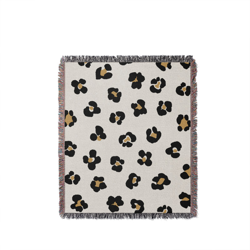 Jeté en coton Cheetah, 50 x 60, Bleu sarcelle Beige