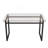 51" Modern Minimalist Rectangular Glass Dining Table with Tempered Glass Tabletop and Metal Legs-1117164859