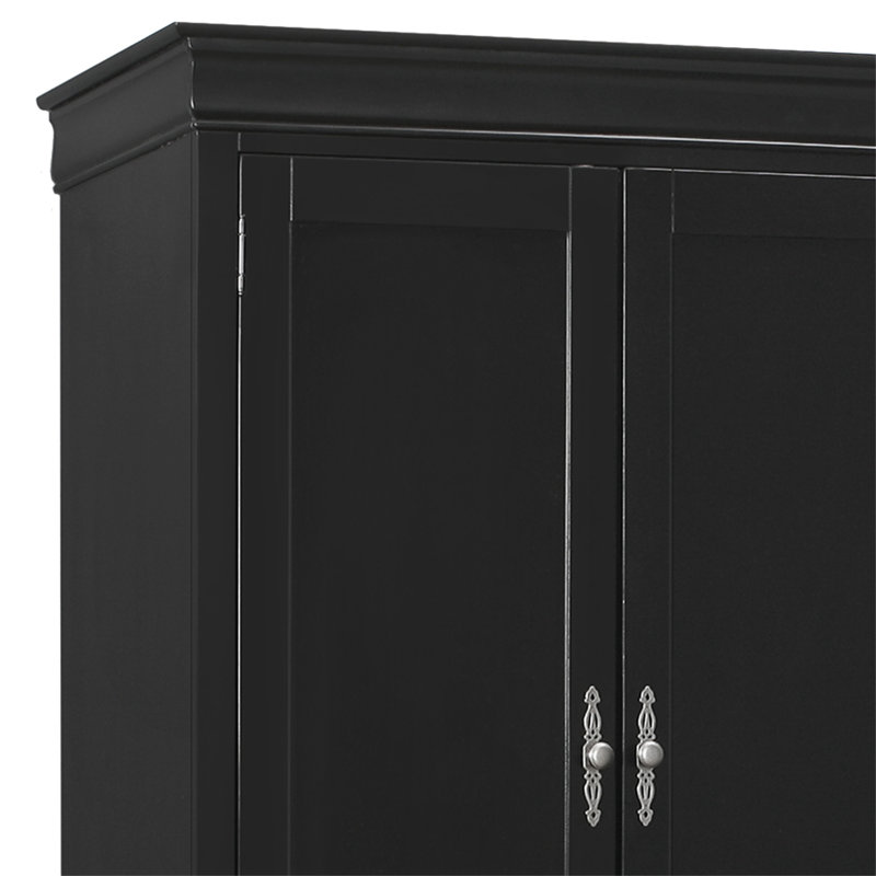 Armoire traditionnelle noire élégante, Noir