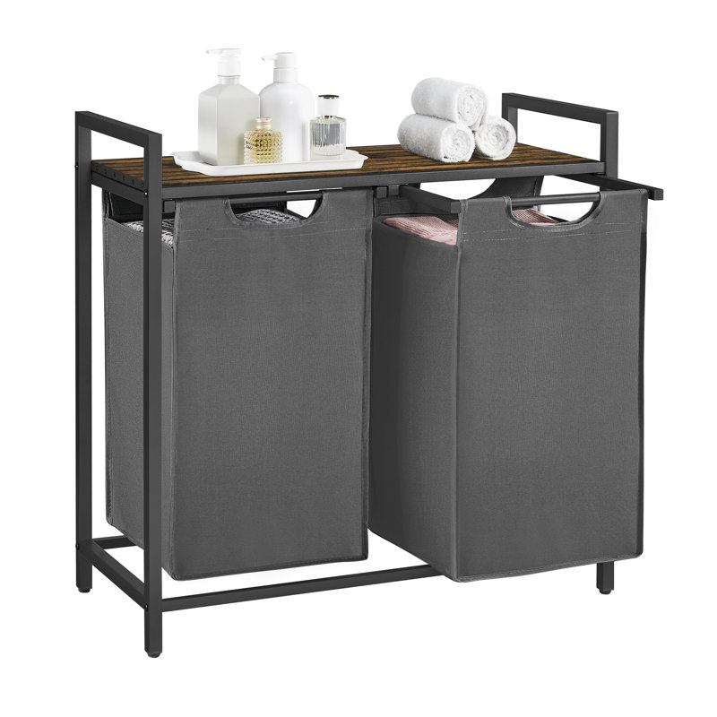 Laundry Sorter, Rustic Brown/Grey