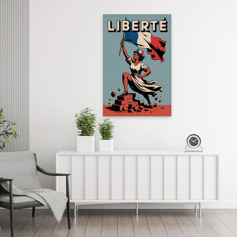 Art mural rétro français classique, H 36 po x l 24 po
