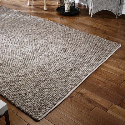 Hessle Solid Colour Wool Hand Tufted Area Rug