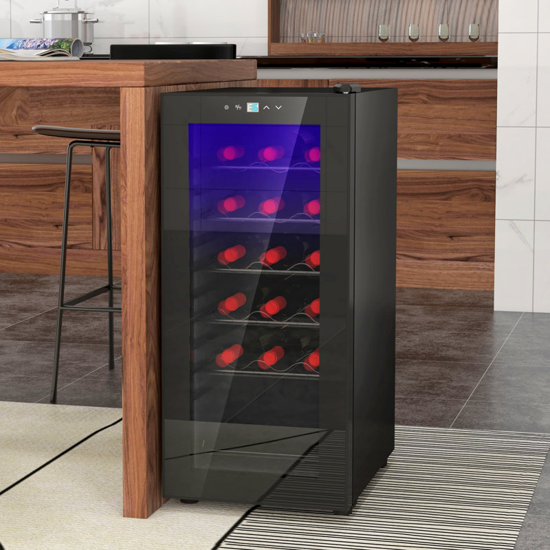 Symple Stuff Single Zone 34.5cm Freestanding 18 Bottle Wine Refrigerator
