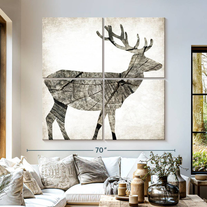 Bois de cerf Brampt, H 57 po x l 57 po