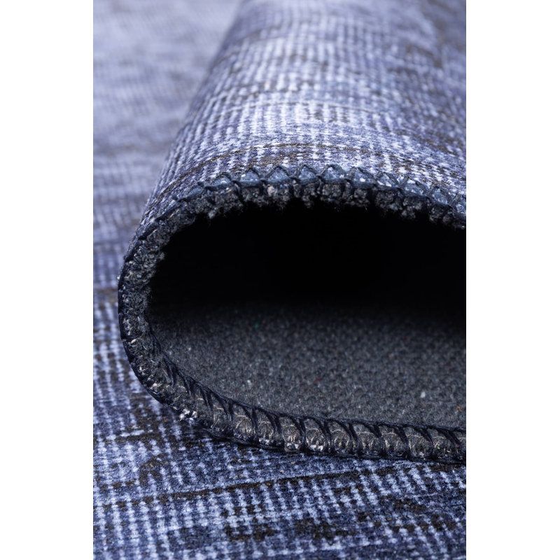 Soft Blue Area Rug, 7.5 x 10.8 Feet | 100% Polyester, 1850 g/m² | 0.16 Inches Pile Height, Recycled Poly Cotton Underside | Machine Carpet, Durable & Stylish | Perfect for Living Room, Bedroom, or Office Decor
