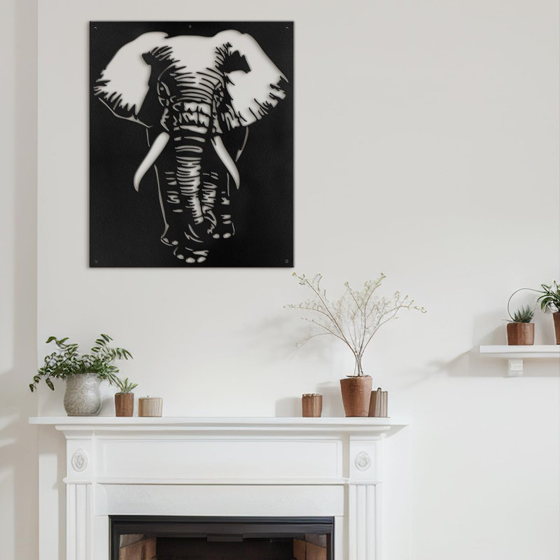 Wall Decor Metal, 36" H x 24" W x 0.05" D, Black