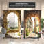 6 Ft. Tall Double Sided European Village Canvas Room Divider-911296685