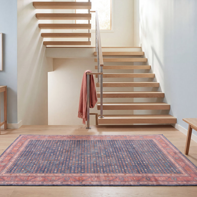 Tapis Fjord moderne à motif mosaïque mouchetée abstraite, turquoise, rose et crème, lavable à la machine, antidérapant, à poils courts, pour l'intérieur et l'extérieur, adapté aux animaux domestiques, idéal pour le salon, la chambre, la salle à manger, l'entrée, le couloir ou le bureau.