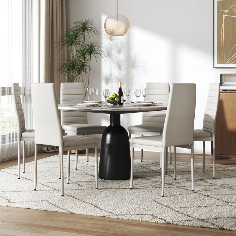 45cm H Upholstered Upholstered Back Side Chair in White