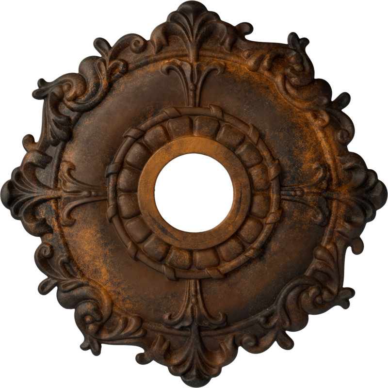 Endurathane Warsaw Ceiling Medallion, 18"OD x 3 1/2"ID x 1 3/8"P (Fits Canopies up to 3 1/2"), Hand-Painted Ultra Pure White Finish