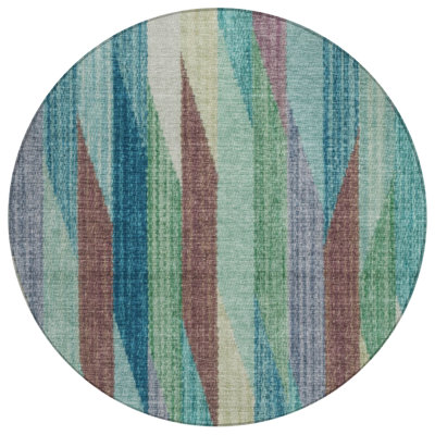 Machine Washable Indoor/Outdoor Chantille ACN2720 Striped Rug