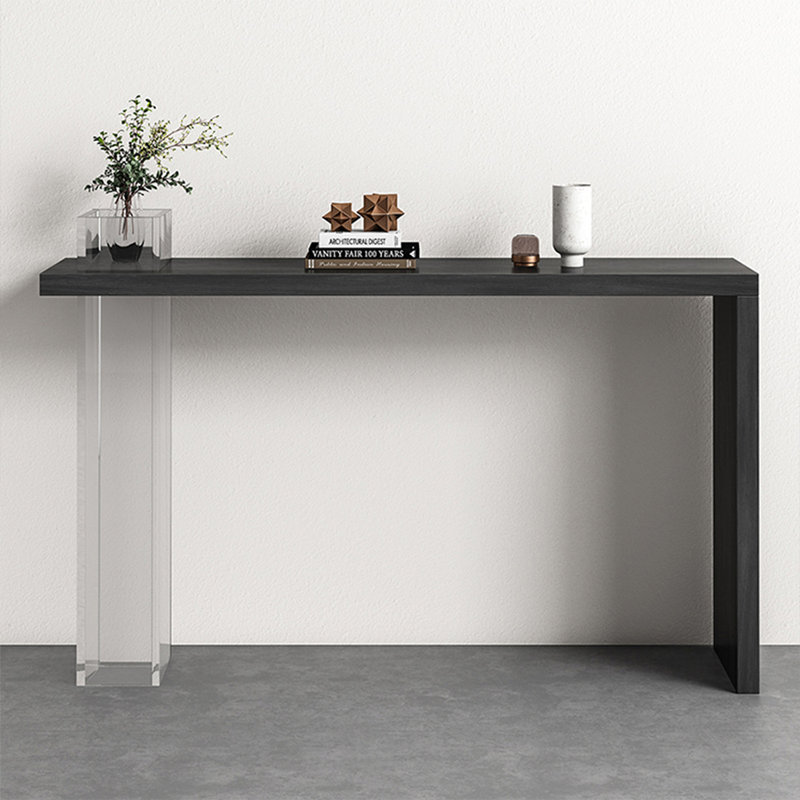 Console en bois massif noir mat, H 29,53 po x l 62,99 po x P 11,81 po