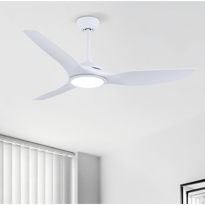 52" White Ceiling Fan with Light