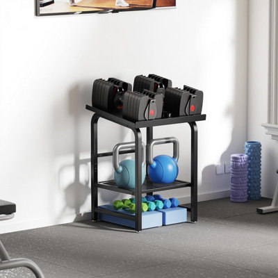 Dumbbell Rack Only Weight Stand Fits For Adjustable Weight 500lbs Load up Heavy Duty Kettlebell Stand for Home Gym,No Dumbbell, Rack Only