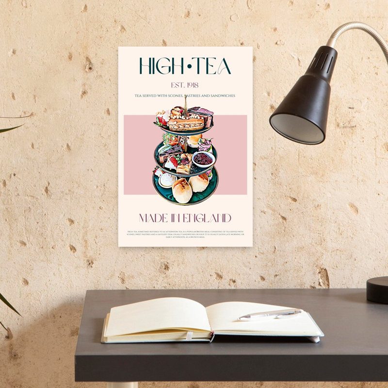 «Elegant British High Tea», art mural traditionnel élégant, H 18 po x l 12 po