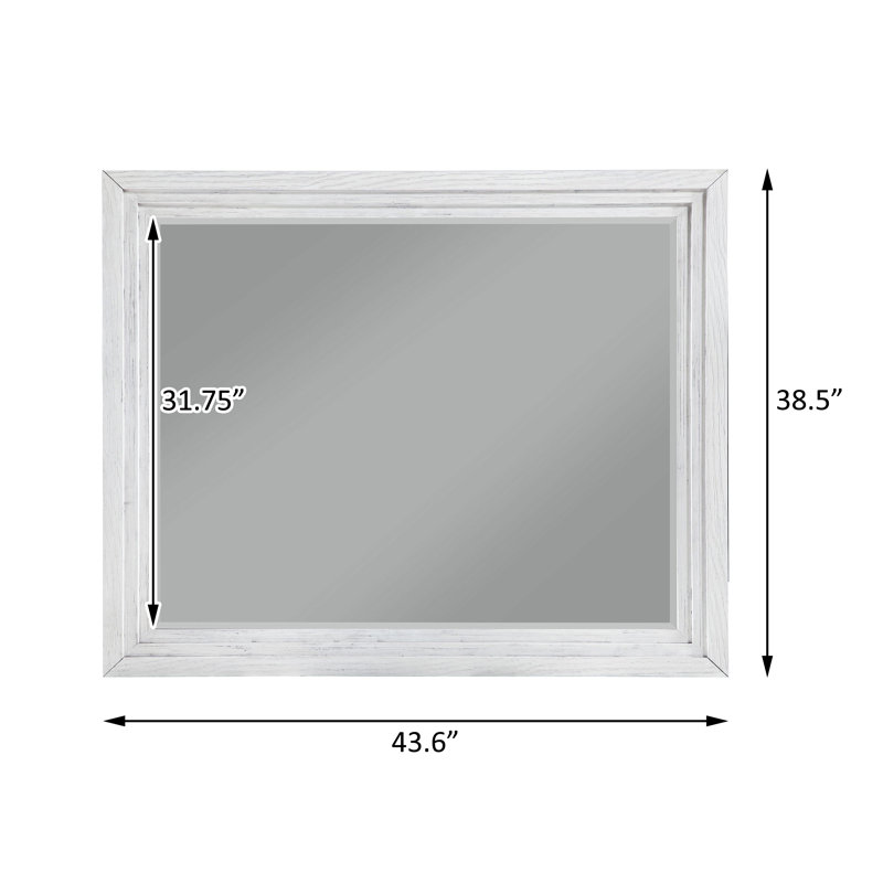 Miroir de commode blanc vieilli
