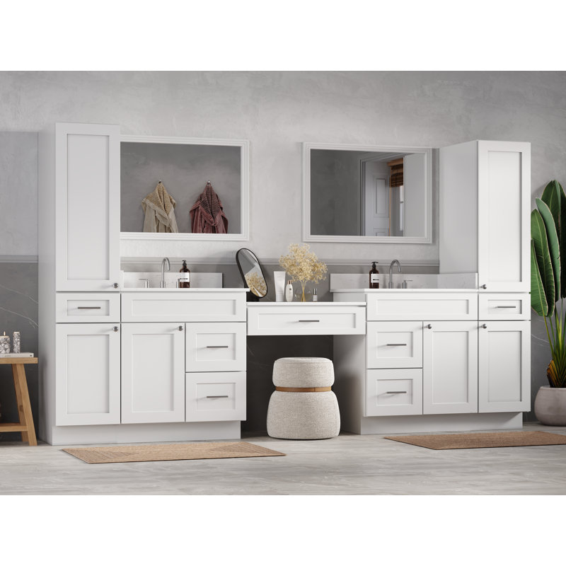 Ensemble de meuble-lavabo double 120 po Disar, Blanc