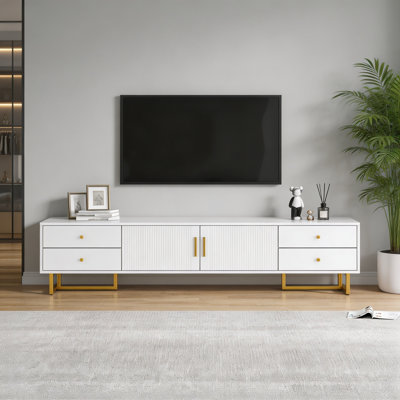 Meuble télé VIBE HAUS 65+ pouces avec rangement, centre de divertissement moderne pour salon