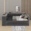 Lit plateforme double tapissier avec bureau et lit gigogne-263334900