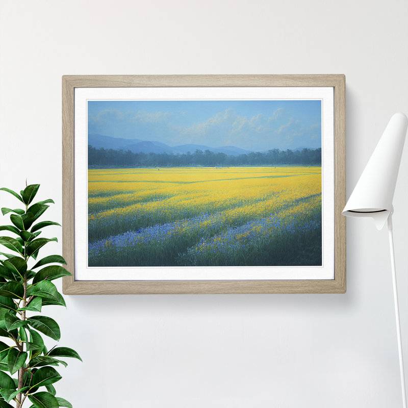 Delicious Bluebell Field 1 Piece Single Picture Frame Painting, 34cm H x 46cm W x 2cm D, Oak