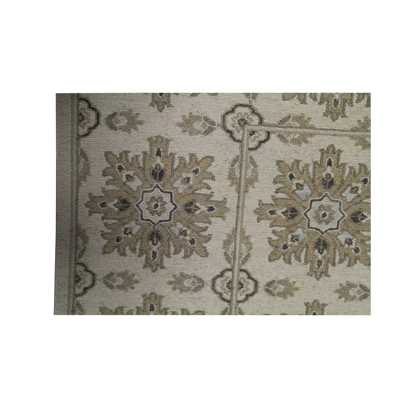 Tapis beige noué à la main de haute qualité