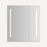 AiO Recessed Frameless Medicine Cabinet with 6 Adjustable Shelves and LED Lighting