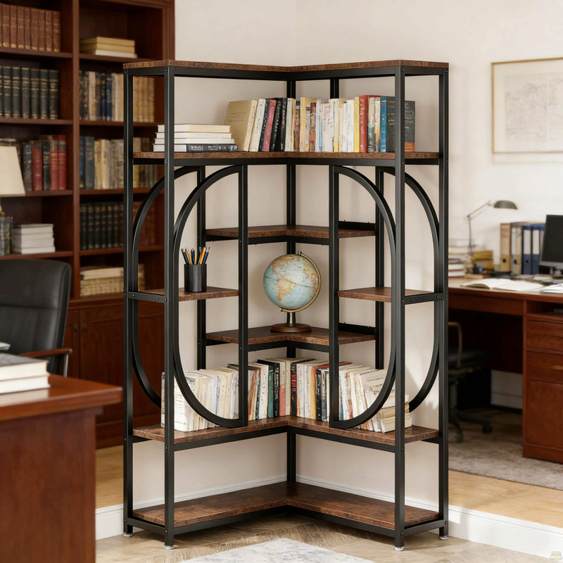 Présentoir de style industriel, bibliothèque, bibliothèque d'angle