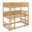 Triple Wood Bunk Bed, With Ladders, Guardrails Detachable Bunk Bed-605990509
