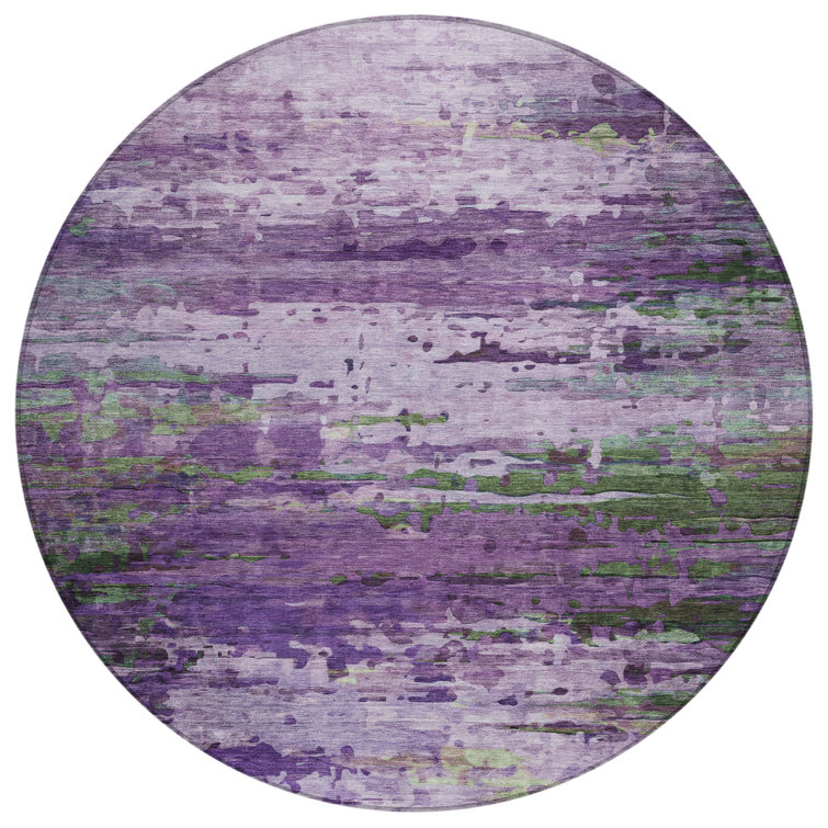 Machine Washable Indoor/Outdoor Xhevrie Purple Rug