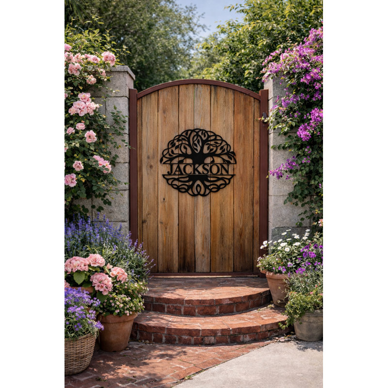 Décoration murale arbre de vie avec monogramme, H 18 po x l 18 po x P 0,25 po