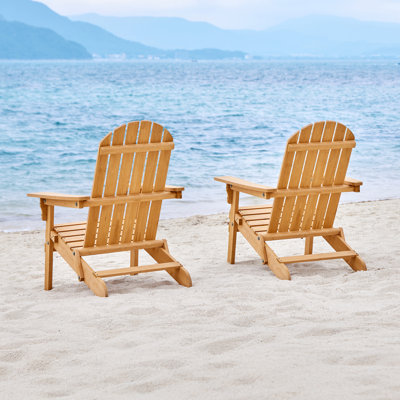 Bennir Fir Foldable Outdoor Adirondack Set