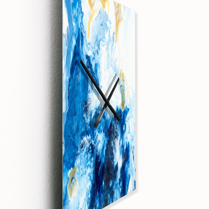 Horloge murale en marbre bleu et doré, Petit