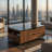 Modern Lift-Up Coffee Table with 2 Stools Set