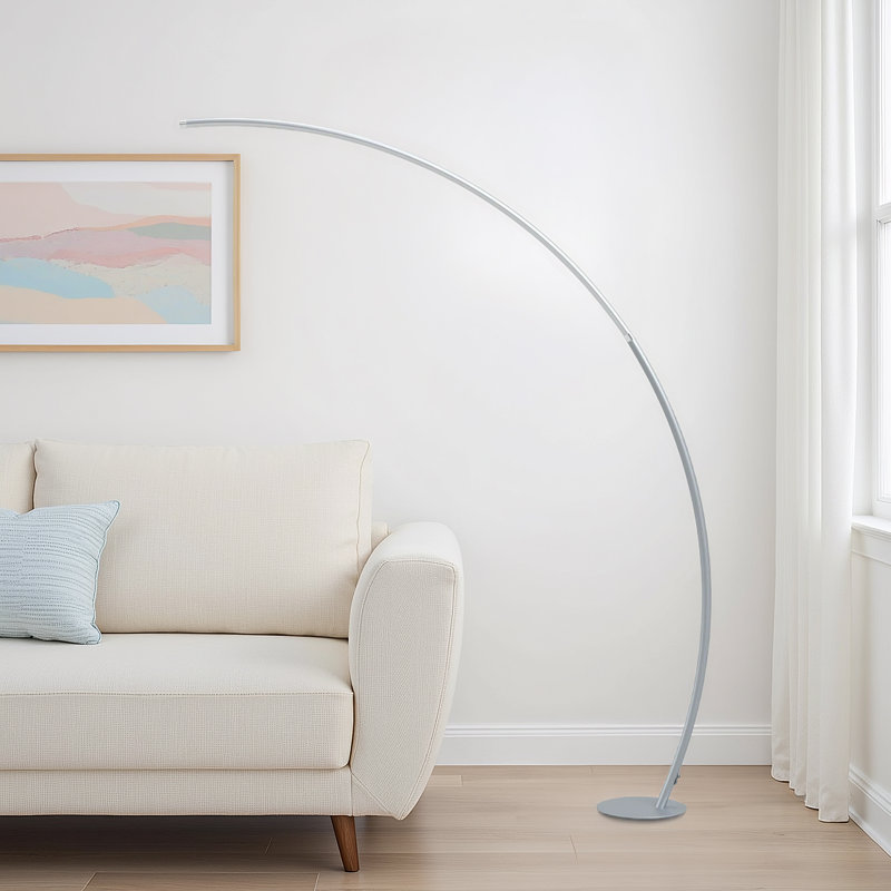 Lampe sur pied arquée à DEL 80 po Spataro, Argent